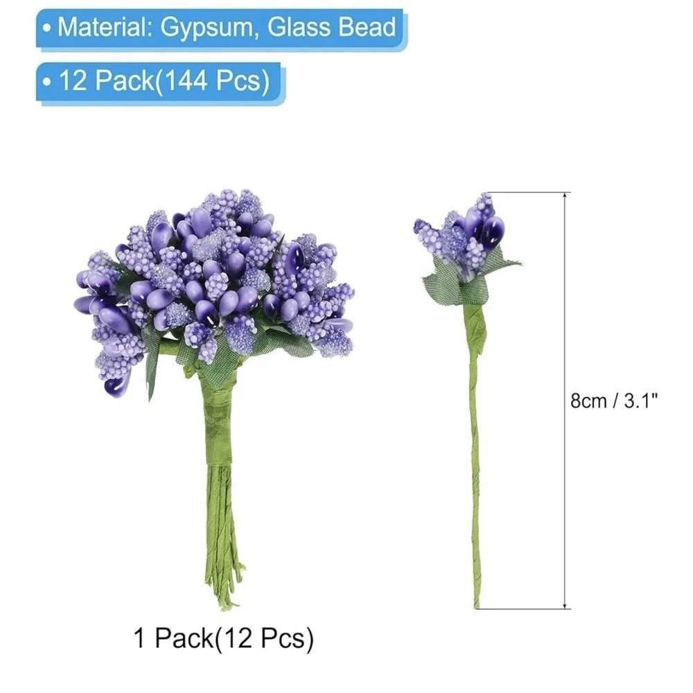 144 Pcs Mini Matte‎ Handmade Artificial Flowers for Wedding Home Decor DIY